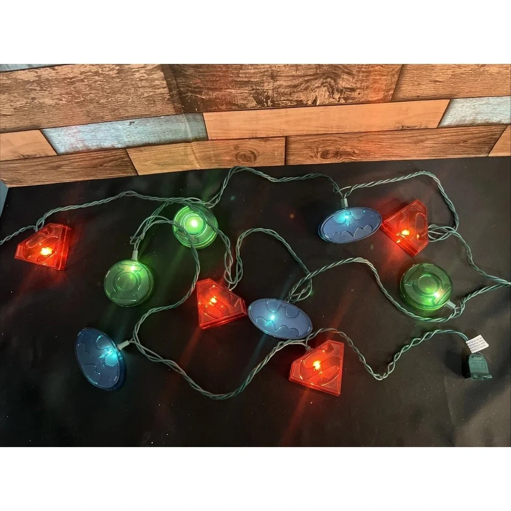 Justice League 10‎ Count String  Lights Green Lantern Batman  Superman Christmas
